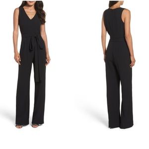 Vince Camuto black toe front wide leg jumpsuit